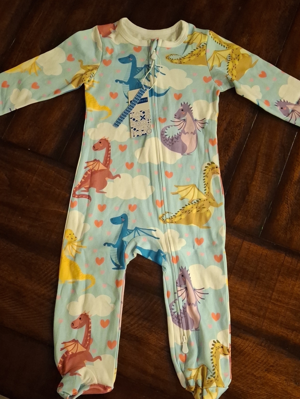 Dragon Print One-Piece Pajamas NWT